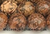 CEJ311 15 inches 8mm faceted round elephant skin jasper beads