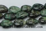 CEM06 15.5 inches 10*14mm flat teardrop emerald gemstone beads