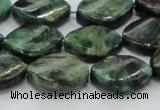 CEM28 15.5 inches 15*20mm twisted teardrop emerald gemstone beads