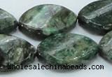 CEM29 15.5 inches 22*30mm twisted teardrop emerald gemstone beads