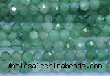 CEM75 15 inches 2mm faceted round emerald beads