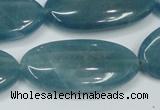 CEQ118 15.5 inches 20*40mm oval blue sponge quartz beads