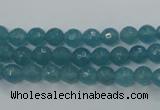 CEQ12 15.5 inches 6mm faceted round blue sponge quartz beads