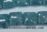 CEQ164 15.5 inches 16*16mm square blue sponge quartz beads