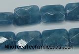 CEQ233 15.5 inches 13*18mm faceted rectangle blue sponge quartz beads