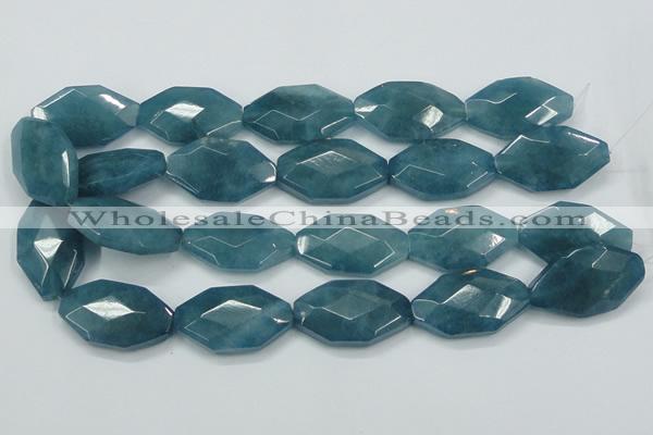 CEQ248 15.5 inches 20*35mm faceted octagonal blue sponge quartz beads