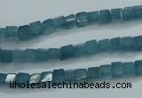 CEQ250 15.5 inches 4*4mm cube blue sponge quartz beads