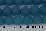 CEQ267 15.5 inches 8mm round matte blue sponge quartz beads