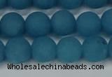 CEQ268 15.5 inches 10mm round matte blue sponge quartz beads