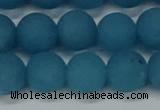 CEQ269 15.5 inches 12mm round matte blue sponge quartz beads