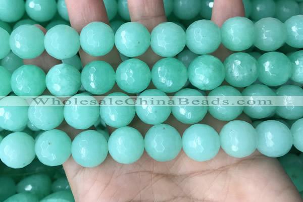 CEQ315 15.5 inches 14mm faceted round green sponge quartz beads