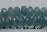 CEQ34 15.5 inches 6*10mm faceted rondelle blue sponge quartz beads