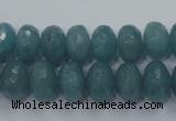 CEQ35 15.5 inches 8*12mm faceted rondelle blue sponge quartz beads