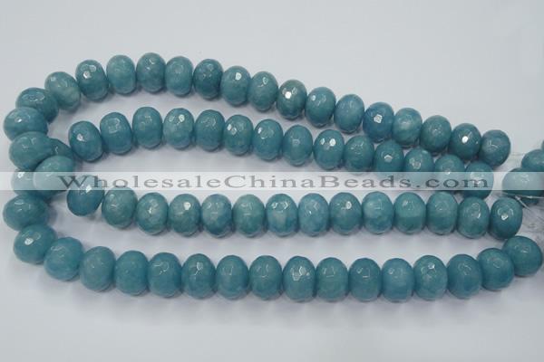 CEQ37 15.5 inches 12*16mm faceted rondelle blue sponge quartz beads