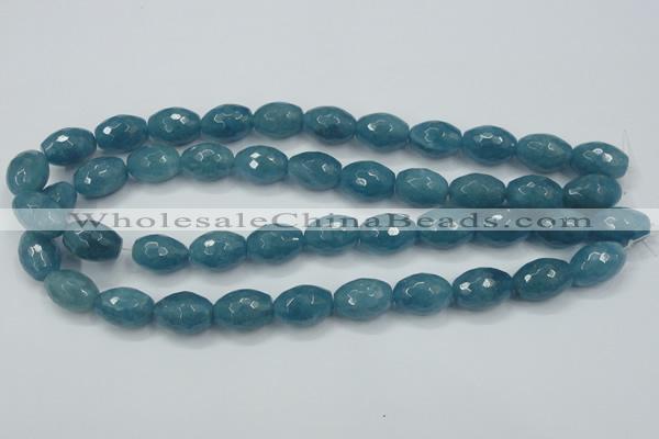 CEQ74 15.5 inches 13*18mm faceted rice blue sponge quartz beads