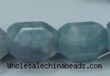 CEQ90 15.5 inches 18*25mm faceted nuggets blue sponge quartz beads