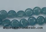 CEQ92 15.5 inches 10mm flat round blue sponge quartz beads