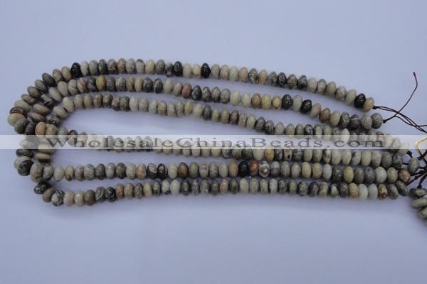 CFA202 15.5 inches 5*10mm rondelle chrysanthemum agate beads