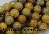 CFA33 15.5 inches 10mm round yellow chrysanthemum agate beads