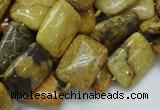 CFA53 15.5 inches 13*18mm rectangle yellow chrysanthemum agate beads