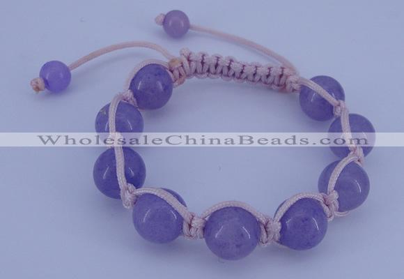 CFB516 12mm round candy jade beads adjustable bracelet wholesale