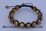 CFB535 8*12mm faceted rondelle crystal beads adjustable bracelet wholesale