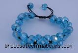 CFB582 8*10mm faceted rondelle crystal beads adjustable bracelet