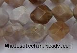 CFC302 15.5 inches 10mm faceted nuggets coral jade beads