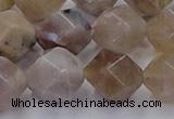 CFC303 15.5 inches 12mm faceted nuggets coral jade beads