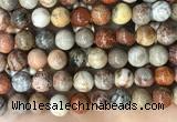 CFC344 15.5 inches 12mm round red fossil coral beads wholesale