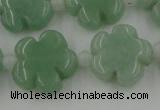 CFG1022 15.5 inches 16mm carved flower green aventurine beads