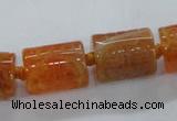 CFG1101 15.5 inches 15*20mm carved tube agate gemstone beads