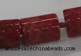 CFG1110 15.5 inches 17*22mm carved tube agate gemstone beads