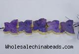 CFG1192 7.5 inches 40*45mm - 45*55mm butterfly druzy agate beads