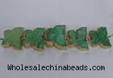 CFG1195 7.5 inches 40*45mm - 45*55mm butterfly druzy agate beads