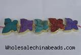 CFG1197 7.5 inches 40*45mm - 45*55mm butterfly druzy agate beads