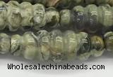 CFG1544 15.5 inches 10*30mm carved rice rhyolite gemstone beads