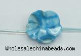 CFG18 15.5 inches 24mm carved flower blue crazy lace agate beads