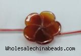 CFG19 15.5 inches 24mm carved flower natural red agate beads