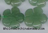 CFG218 15.5 inches 24mm carved flower green aventurine beads