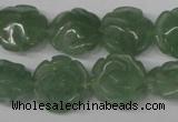 CFG231 15.5 inches 16mm carved flower green aventurine beads