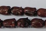 CFG236 15.5 inches 10*15mm carved flower mahogany obsidian beads