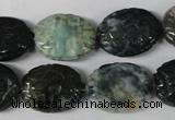 CFG246 15.5 inches 15*20mm carved oval Indian agate beads