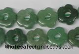 CFG255 15.5 inches 15mm carved flower green aventurine beads