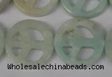 CFG265 15.5 inches 25mm carved coin amazonite gemstone beads