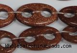 CFG307 15.5 inches 20*30mm carved oval goldstone beads