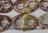 CFG309 15.5 inches 20*30mm carved oval dyed stripe jasper beads