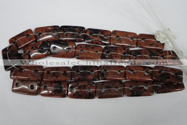 CFG337 15.5 inches 20*30mm carved rectangle mahogany obsidian beads