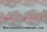 CFG450 15.5 inches 20mm carved flower rose quartz beads