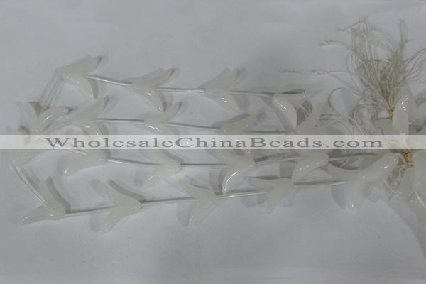 CFG502 15.5 inches 20*26mm carved flower white jade beads